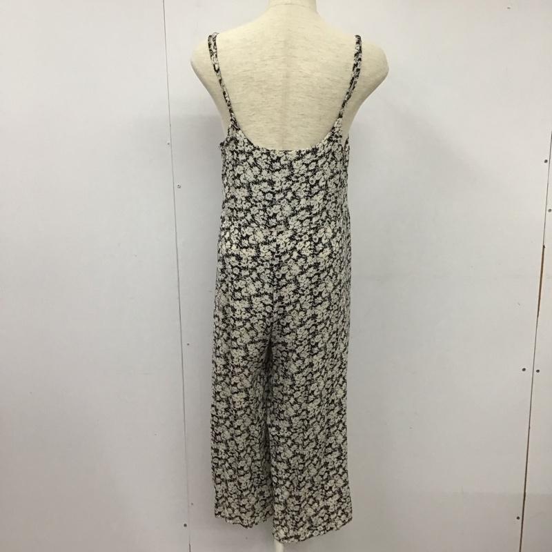 スローブイエナ SLOBE IENA サロペット・オーバーオール サロペット、オーバーオール 16030912327010 フラワーキャミワイドサロペット FREE 花柄 黒 / ブラック / X アイボリー / アイボリー / レディース USED 古着 中古 10133416