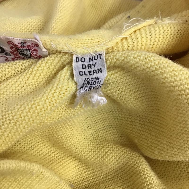 ラコステ LACOSTE カーディガン 長袖 長袖カーディガン 前ボタン ニットカーディガン ロゴ、文字 黄 / イエロー / メンズ USED 古着 中古 10145039