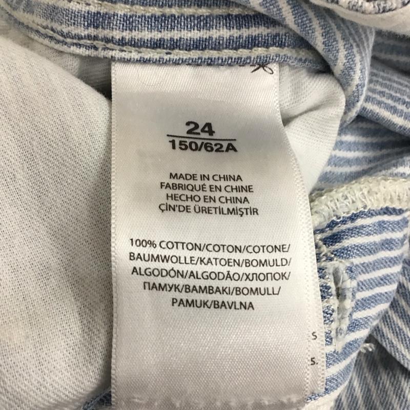 ポロラルフローレン POLO RALPH LAUREN ボトムス ボトムス ガウチョパンツ ベルト付き ストライプ 水色 / ライトブルー / X 白 / ホワイト / レディース USED 古着 中古 10118699