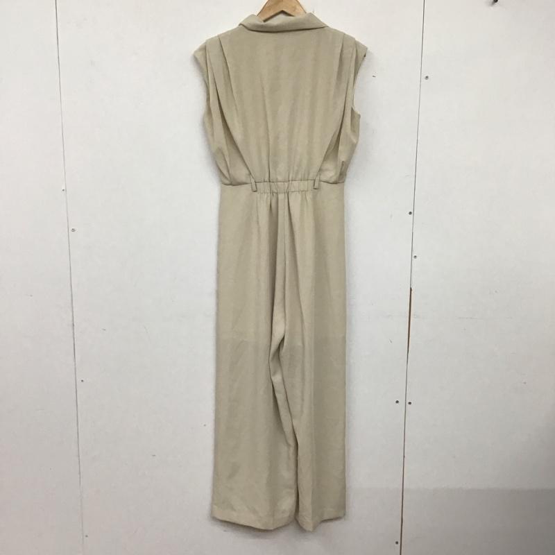 ムルーア MURUA ワンピース ロングスカート 012330302101-01 ウエストベルトワイドロンパース オールインワン ノースリーブ ワイドパンツ FREE 無地 アイボリー / アイボリー / レディース USED 古着 中古 10138396