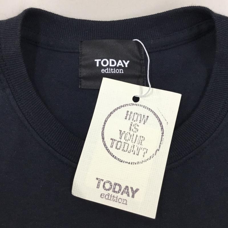 トゥデイエディション TODAY edition Tシャツ 半袖 半袖カットソー プリントTシャツ クルーネックカットソー M ロゴ、文字 黒 / ブラック /  メンズ USED 古着 中古 10112327
