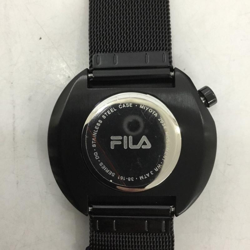 フィラ FILA 腕時計 アナログ(クォーツ式) 38-161 箱有 ロゴ、文字 黒 / ブラック / レディース USED 古着 中古 10134941