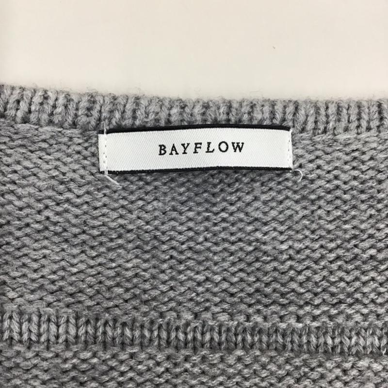 ベイフロー BAYFLOW ニット、セーター 半袖 半袖ニットカーディガン 前ボタン カジュアルカーディガン 3 無地 灰 / グレー / メンズ USED 古着 中古 10114866