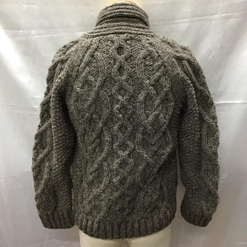 エーグル AIGLE カーディガン 長袖 長袖ニットカーディガン リブニットカーディガン 前ボタン M 無地 茶 / ブラウン / メンズ USED 古着 中古 10111693