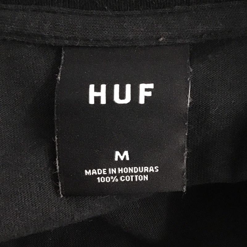 ハフ HUF Tシャツ 半袖 半袖カットソー プリントTシャツ クルーネックカットソー M ロゴ、文字 黒 / ブラック /  メンズ USED 古着 中古 10110918