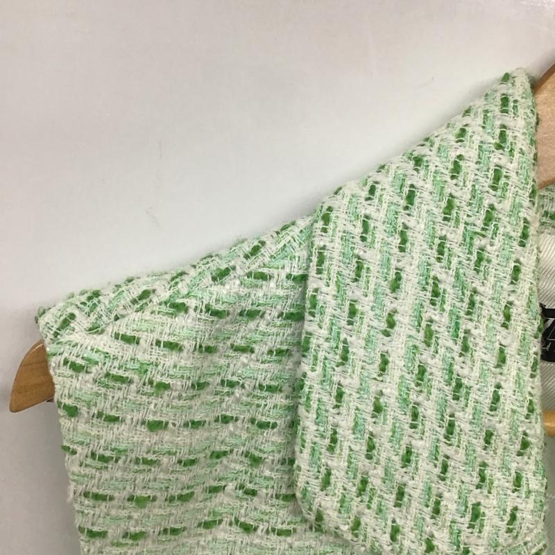 ザラ ZARA ベスト ベスト ベスト ノースリーブカットソー 前ボタン M 総柄 白 / ホワイト / X 緑 / グリーン / レディース USED 古着 中古 10136751