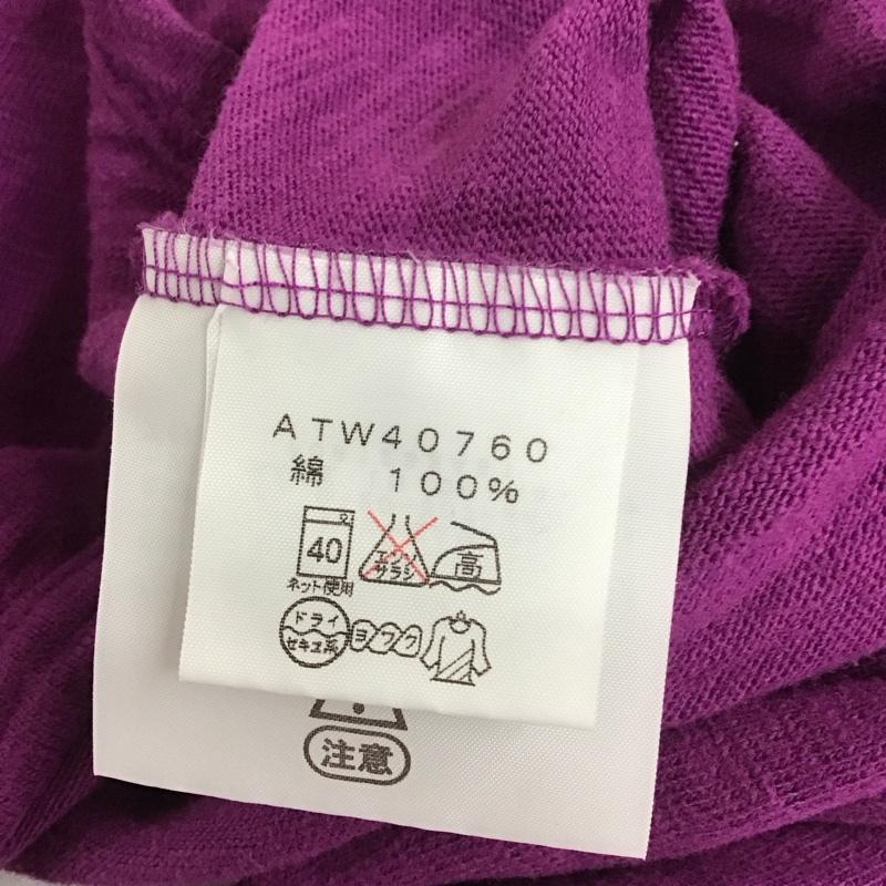 ザノースフェイス THE NORTH FACE ポロシャツ 長袖 atw40760 長袖カットソー ポロシャツ カジュアルシャツ L ロゴ、文字 紫 / パープル / レディース USED 古着 中古 10111512