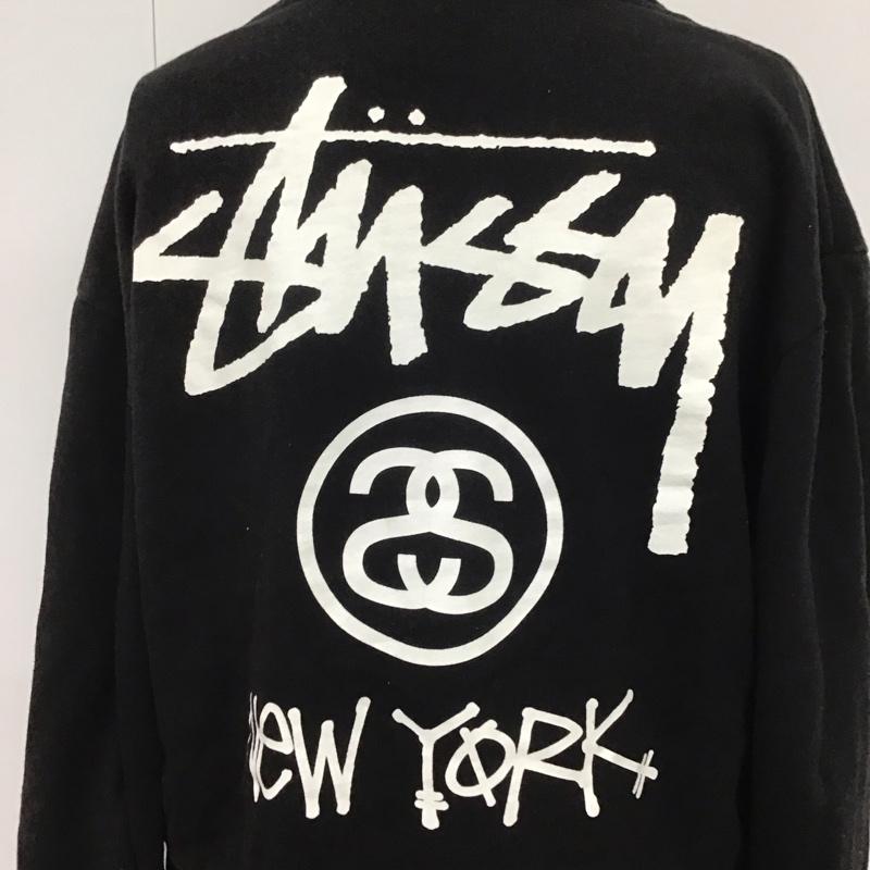ステューシー STUSSY パーカー 長袖 CUSTOM MADE 裏起毛 TEN バックプリント ロゴ、文字 黒 / ブラック / レディース USED 古着 中古 10109415