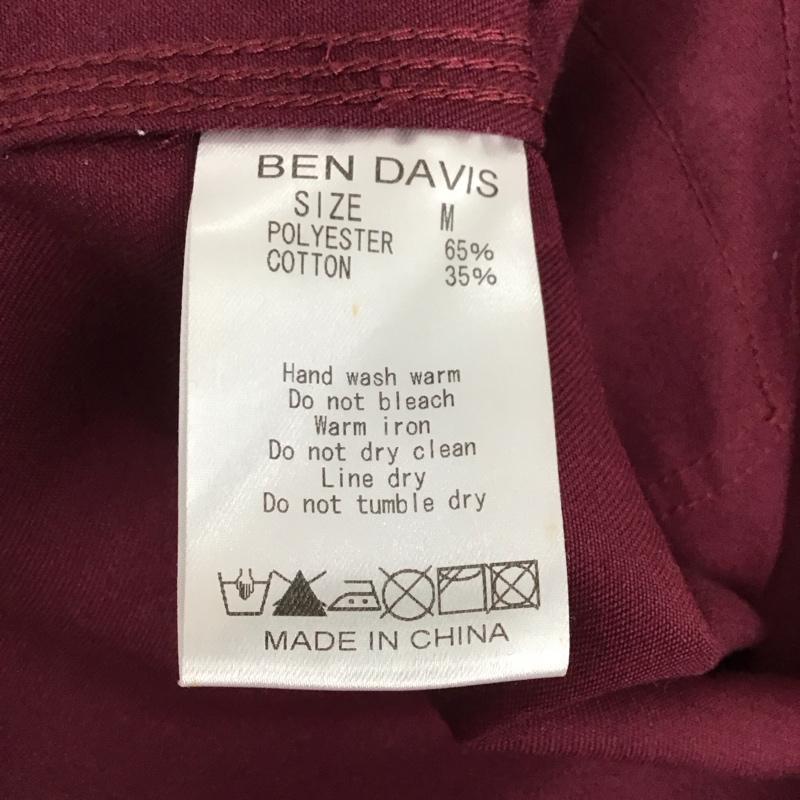 ベンデイビス BEN DAVIS シャツ、ブラウス 半袖 ワークシャツ バック刺繍 M ロゴ、文字 えんじ / ワインレッド / メンズ USED 古着 中古 10123511