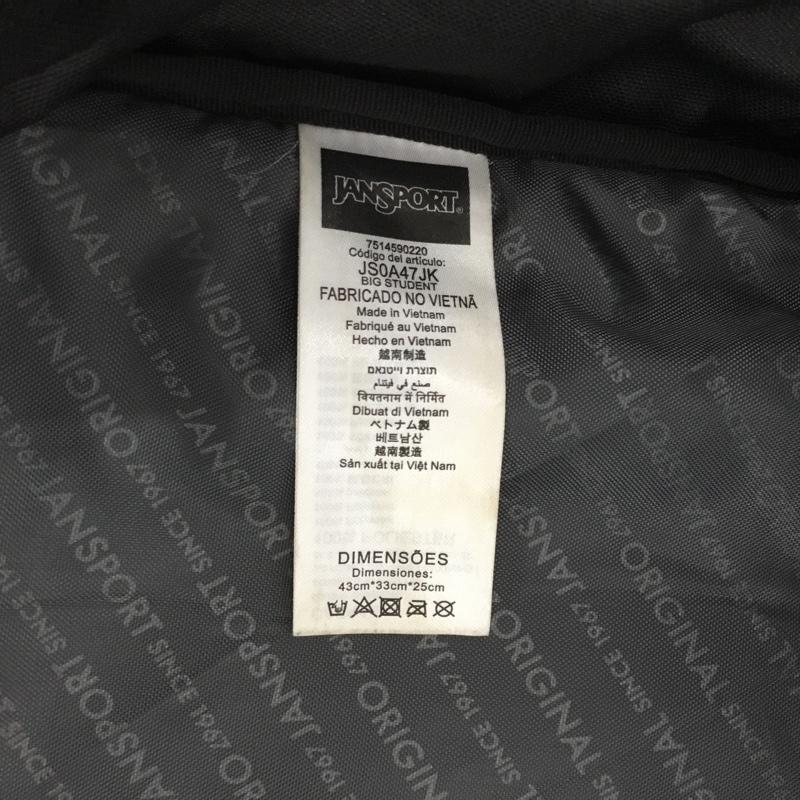 ジャンスポーツ JANSPORT リュックサック、デイパック リュックサック、デイバッグ JS0A47JK BIG STUDENT ロゴ、文字 黒 / ブラック / メンズ USED 古着 中古 10136354