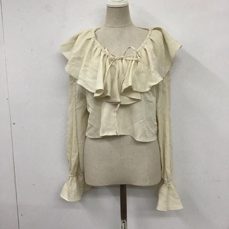 ローリーズファーム LOWRYS FARM シャツ、ブラウス 長袖 LF623624AD フリル襟 ショート丈 ボレロ FREE 無地 アイボリー / アイボリー / レディース USED 古着 中古 10123201