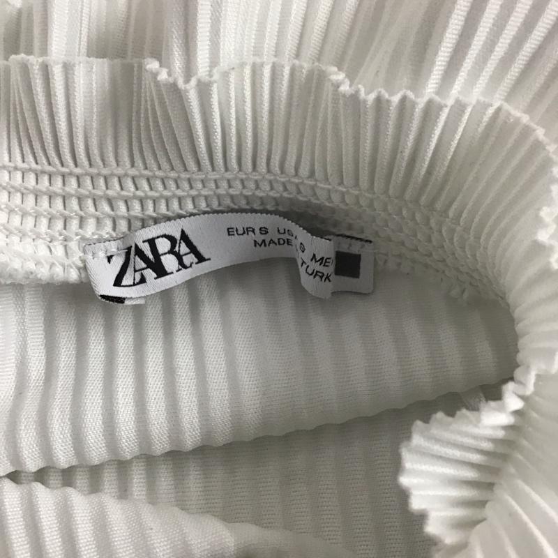 ザラ ZARA カットソー 半袖 ノースリーブカットソー スタンドネック プルオーバー S 無地 白 / ホワイト / レディース USED 古着 中古 10126938