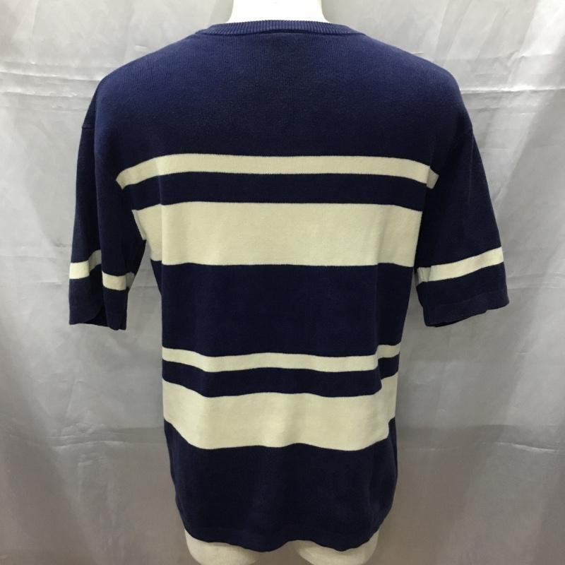 ラコステ LACOSTE ニット、セーター 半袖 半袖ニットカットソー クルーネックカットソー セーター 3 ボーダー柄 白 / ホワイト / X 紺 / ネイビー / メンズ USED 古着 中古 10111280