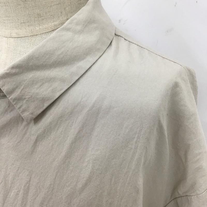 ひより HIYORI シャツワンピース 長袖 AM-0294 ロング丈 FREE 無地 ベージュ / ベージュ / レディース USED 古着 中古 10111554