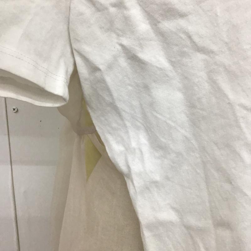 ザラ ZARA カットソー 半袖 S 無地 白 / ホワイト / X 黄 / イエロー /  レディース USED 古着 中古 10105890