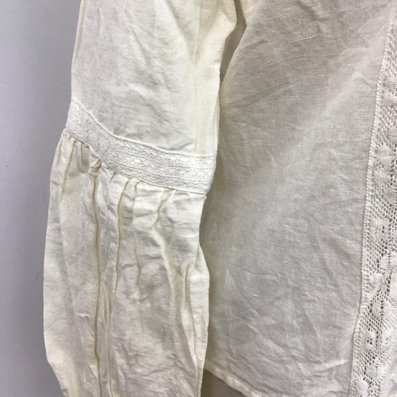 ザラ ZARA カットソー 長袖 長袖カットソー スタンドネックカットソー ロングスリーブカットソー 長袖シャツ M 花柄 アイボリー / アイボリー / レディース USED 古着 中古 10117857