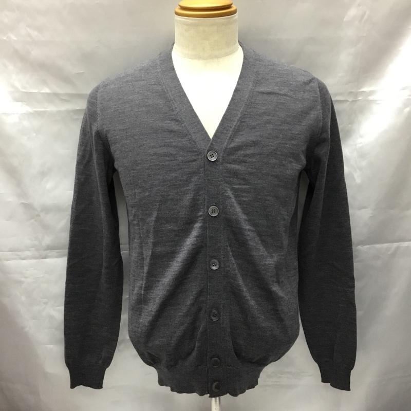 ザノーネ ZANONE カーディガン 長袖 46 無地 灰 / グレー / メンズ USED 古着 中古 10106305