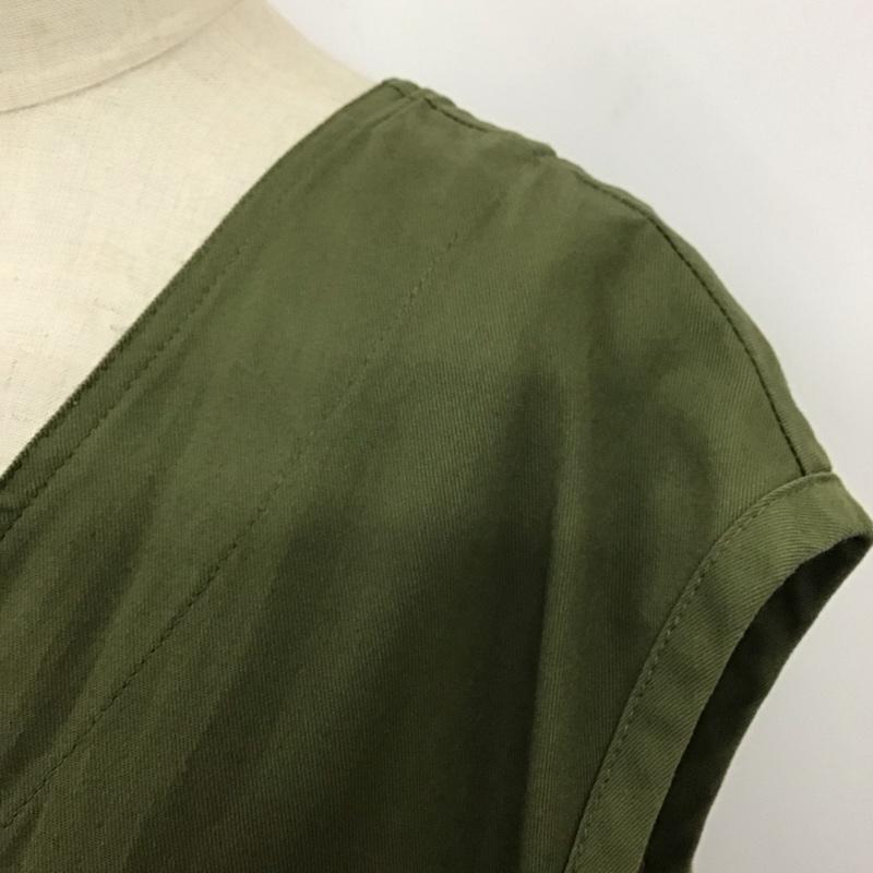 ダブルクローゼット w closet ワンピース ロングスカート ノースリーブワンピース ロングワンピース 前開き 無地 カーキ / カーキ / レディース USED 古着 中古 10115244
