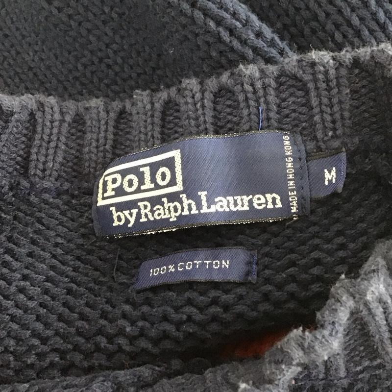 ポロバイラルフローレン Polo by RALPH LAUREN ニット、セーター 長袖 M 無地 紺 / ネイビー / メンズ USED 古着 中古 10106376