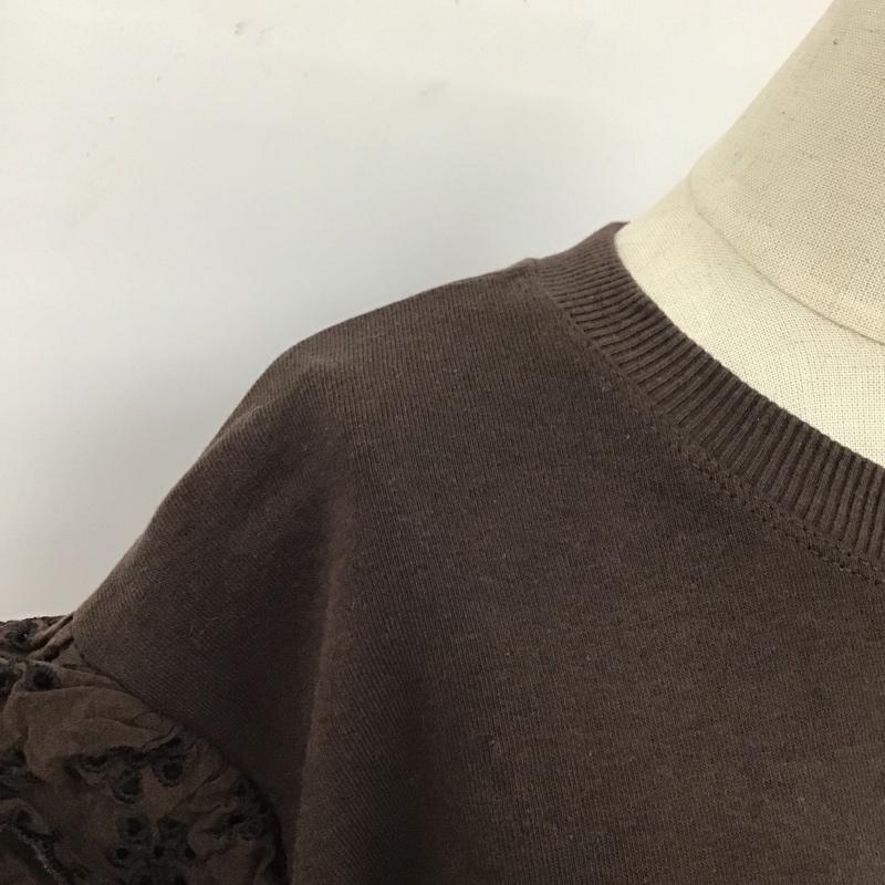 ザラ ZARA トレーナー 長袖 2298 467 716 肩フリル レース スウェット S 無地 ダークブラウン / ダークブラウン / レディース USED 古着 中古 10116309