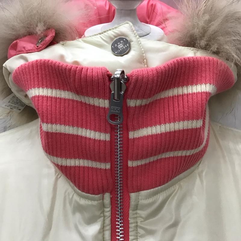 トミーヒルフィガー TOMMY HILFIGER ジャケット、上着 ジャンパー、ブルゾン 124-611100-820 リバーシブル 中綿 ファー 0 ロゴ、文字 桃 / ピンク / X アイボリー / アイボリー / レディース USED 古着 中古 10116955
