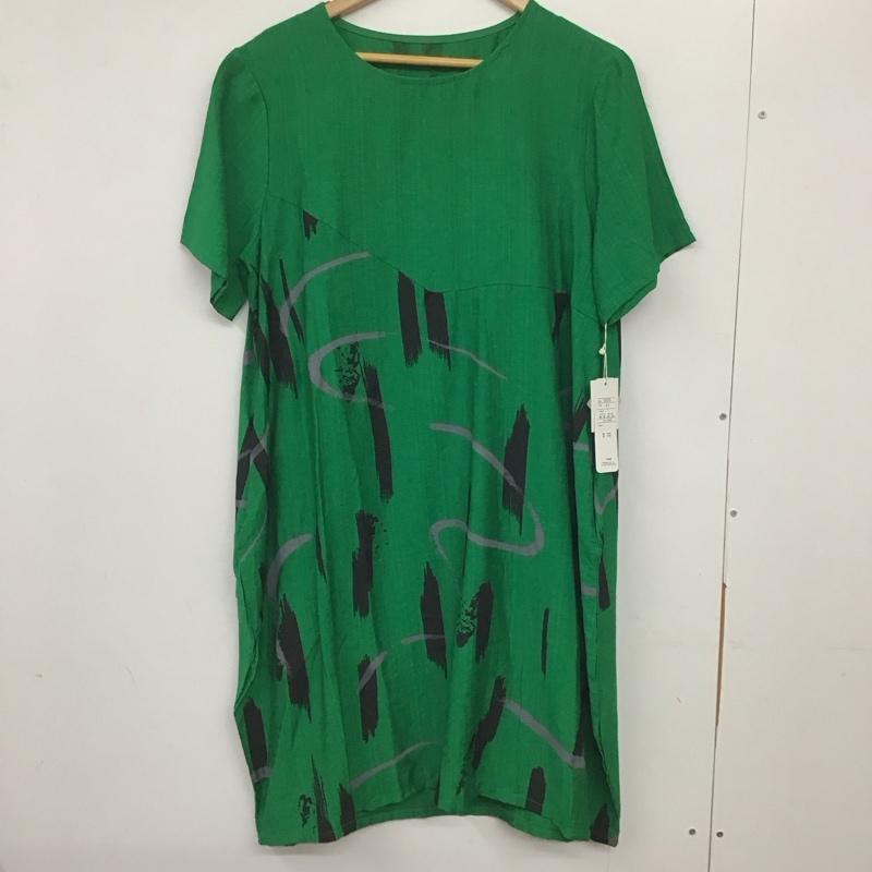 ジュクロイスソワ je crois soi ワンピース ひざ丈スカート 無地 緑 / グリーン / レディース USED 古着 中古 10134209