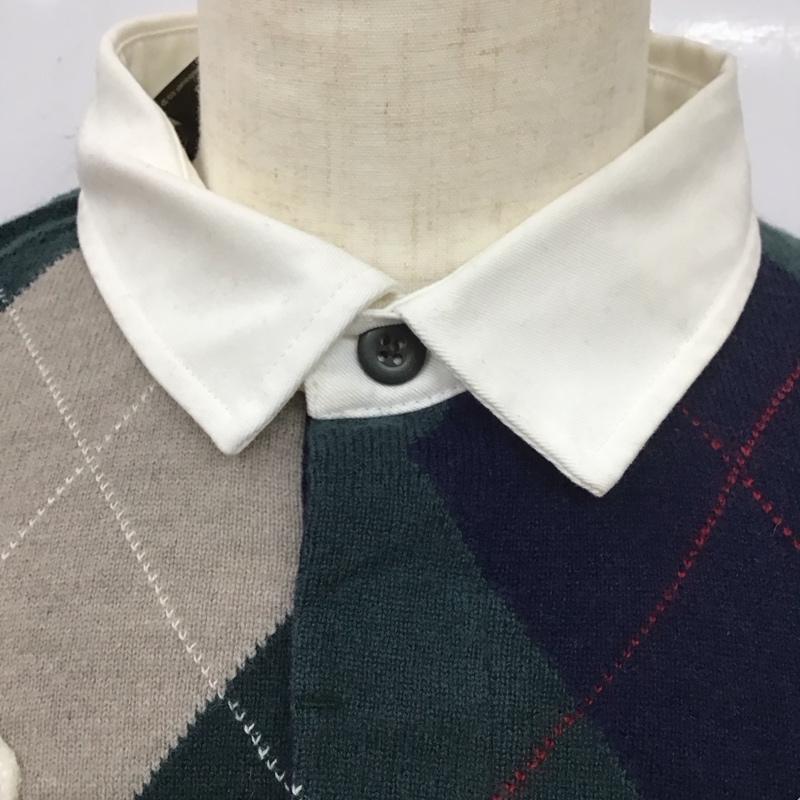 エディーバウアー Eddie Bauer ニット、セーター 長袖 長袖ニットカットソー ニット セーター M チェック マルチカラー / マルチカラー / メンズ USED 古着 中古 10112566
