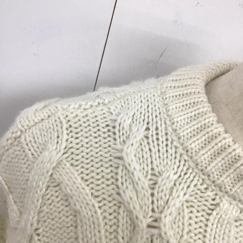 ジーユー GU ニット、セーター 長袖 351-338473 UNDERCOVER ケーブルニットサイドジップ 長袖ニット セーター XL 総柄 白 / ホワイト / メンズ USED 古着 中古 10119497