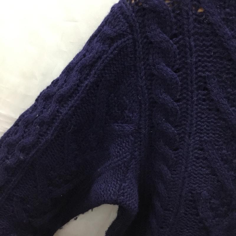 ニューヨーカー ブルー NEWYORKER BLUE カーディガン 長袖 長袖ニットカーディガン リブニットカーディガン 前ボタン M 紺 / ネイビー / メンズ USED 古着 中古 10113384