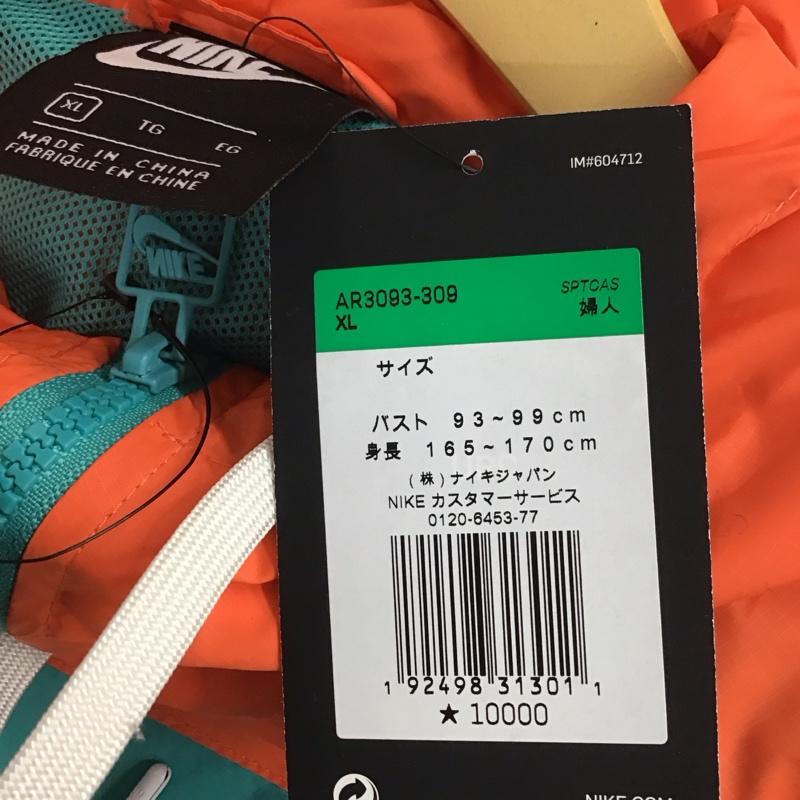 ナイキ NIKE ジャケット、上着 ジャンパー、ブルゾン ar3093-309 ナイロンジャケット ジップアップパーカー XL ロゴ、文字 橙 / オレンジ / X 水色 / ライトブルー / メンズ USED 古着 中古 10134069