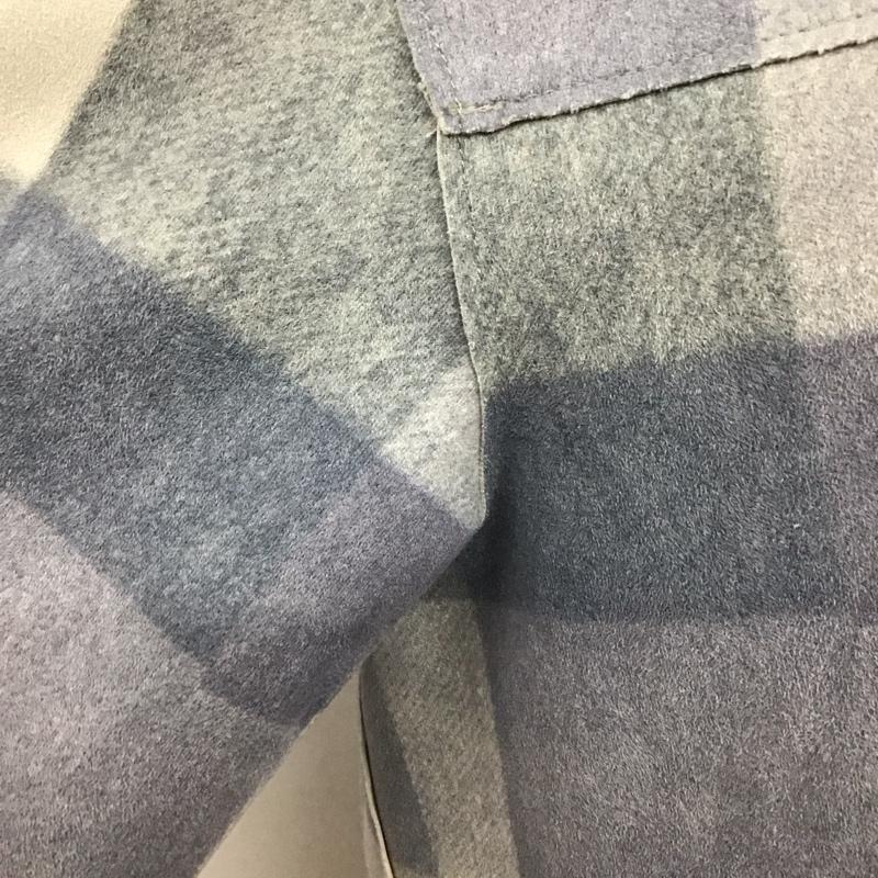 ザラ ZARA ジャケット、上着 ジャケット、ブレザー 7901 122 044 シャツジャケット ロング丈 M チェック 白 / ホワイト / X 灰 / グレー / X 水色 / ライトブルー / レディース USED 古着 中古 10107955