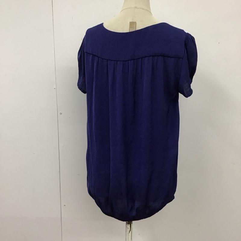 ザラベーシック ZARA BASIC カットソー 半袖 半袖カットソー 無地Tシャツ ジップアップネック S 無地 青 / ブルー / レディース USED 古着 中古 10117673
