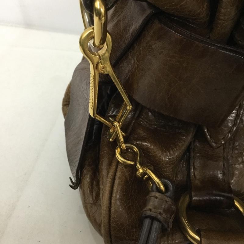ミュウミュウ miu miu ショルダーバッグ ショルダーバッグ ハンドバッグ 2WAY ロゴ、文字 茶 / ブラウン / レディース USED 古着 中古 10129106