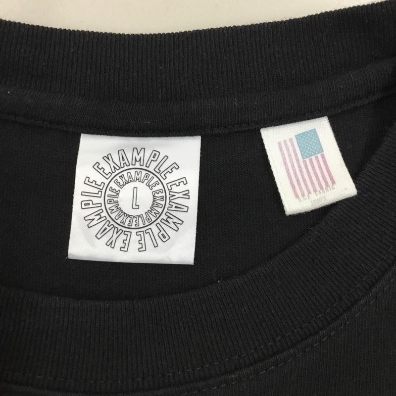 イグザンプル EXAMPLE Tシャツ 半袖 半袖カットソー プリントTシャツ クルーネックカットソー L プリント 黒 / ブラック /  メンズ USED 古着 中古 10108721