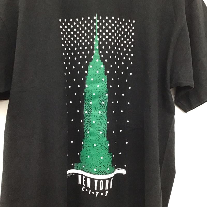 フルーツオブザルーム FRUIT OF THE LOOM Tシャツ 半袖 半袖カットソー プリントTシャツ クルーネックカットソー L プリント 黒 / ブラック / メンズ USED 古着 中古 10136729