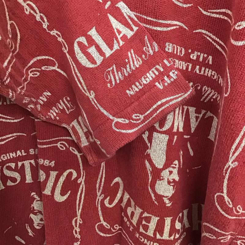 ヒステリックグラマー HYSTERIC GLAMOUR カットソー 長袖 長袖カットソー プリントカットソー カラーネック 長袖ポロシャツ M プリント 赤 / レッド / メンズ USED 古着 中古 10132911
