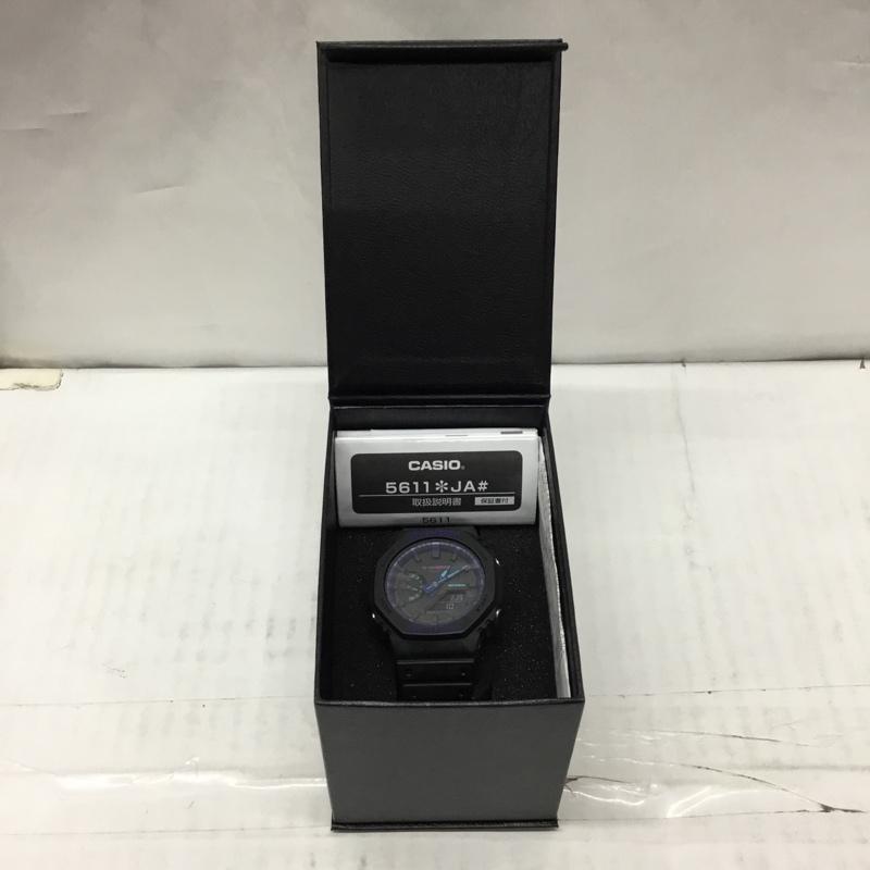 ジーショック G-SHOCK 腕時計 アナログ(クォーツ式) GA-2100VB 八角形 箱有 Virtual Blue ロゴ、文字 黒 / ブラック / メンズ USED 古着 中古 10106510