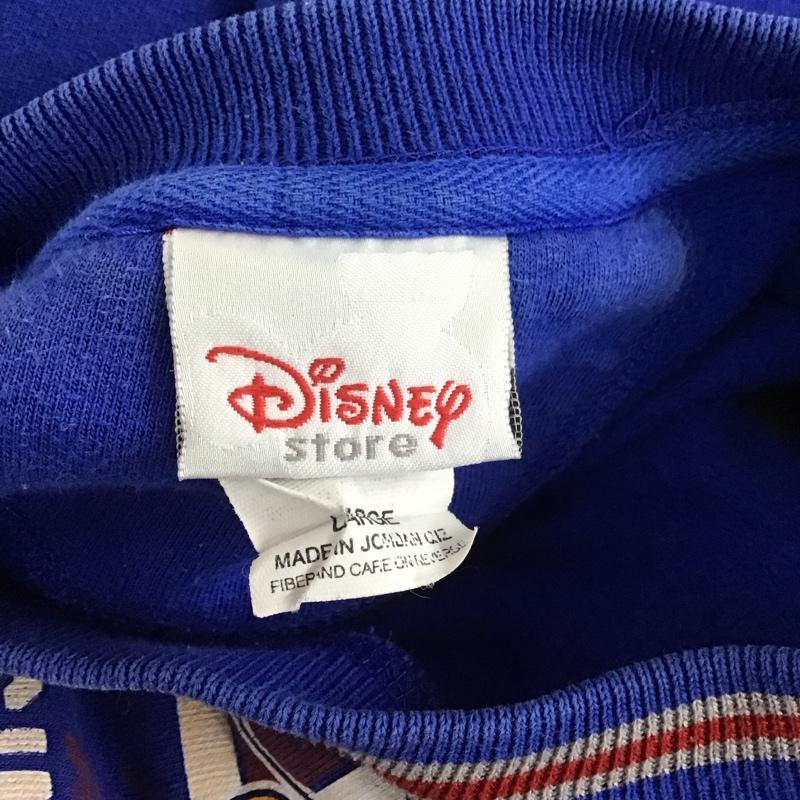 ディズニー Disney トレーナー 長袖 長袖トレーナー スウェット クルーネック リブスウェットカットソー L プリント 青 / ブルー / メンズ USED 古着 中古 10110429