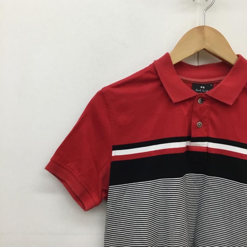 ポールスミス Paul Smith ポロシャツ 半袖 ポロシャツ PY-GT-86789 M ボーダー柄 赤 / レッド / X 白 / ホワイト / X 黒 / ブラック / メンズ USED 古着 中古 10136062
