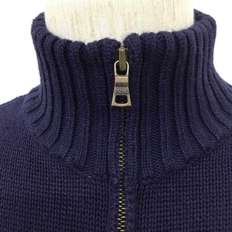 ポロバイラルフローレン Polo by RALPH LAUREN ニット、セーター 長袖 ハーフジップ ビッグポニー XL ワンポイント 紺 / ネイビー / X 赤 / レッド / メンズ USED 古着 中古 10110841