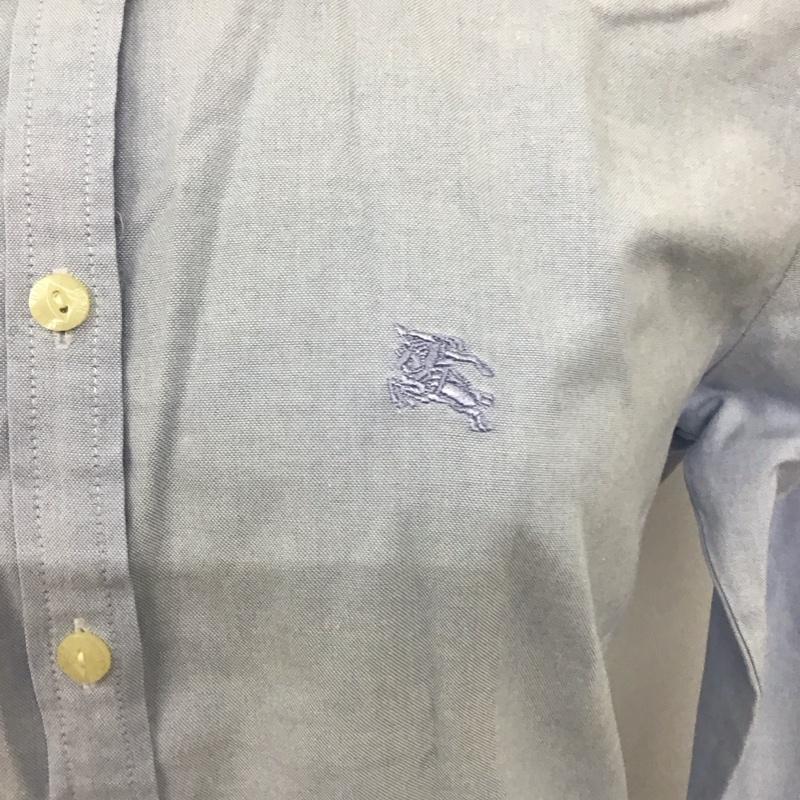 バーバリーロンドン Burberry London シャツ、ブラウス 長袖 長袖シャツ 無地シャツ カラーシャツ L ロゴ、文字 水色 / ライトブルー / レディース USED 古着 中古 10125190