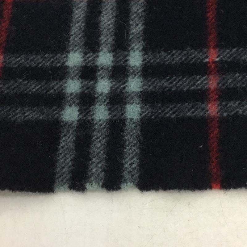 バーバリー BURBERRY マフラー マフラー フリンジ チェック 紺 / ネイビー / X 赤 / レッド / X 灰 / グレー / メンズ USED 古着 中古 10140172