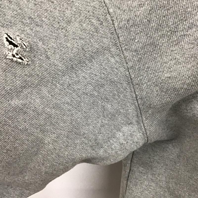 フリークスストア FREAK S STORE トレーナー 長袖 231-1274 ヘビーウェイト ダメージ加工 スキッパースウェット M プリント X ロゴ、文字 灰 / グレー /  メンズ USED 古着 中古 10119746