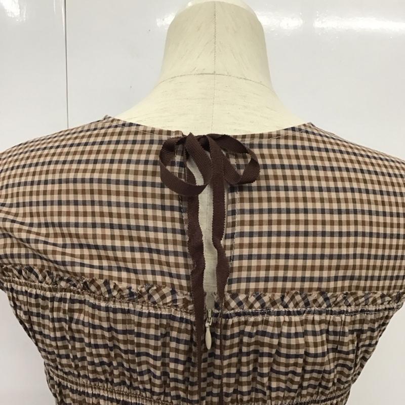 スナイデル SNIDEL ワンピース ロングスカート SWFO194021 シャーリングノースリワンピース 0 チェック ベージュ / ベージュ /  レディース USED 古着 中古 10133372
