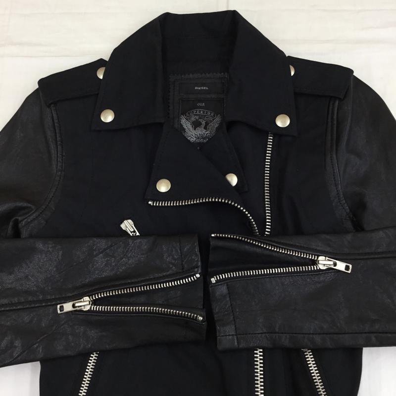ディーゼル DIESEL ジャケット、上着 レザージャケット 無地 黒 / ブラック / レディース USED 古着 中古 10137699
