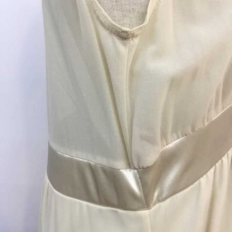 レイビームス Ray BEAMS ワンピース ひざ丈スカート ドレス シフォン リボン 無地 アイボリー / アイボリー / レディース USED 古着 中古 10048296