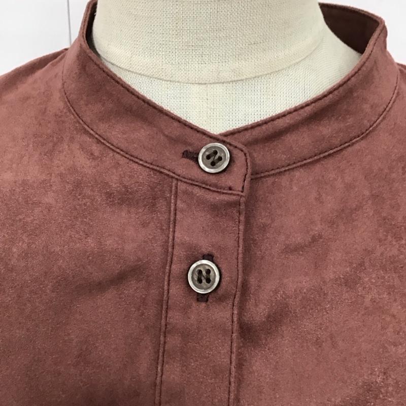 ムルーア MURUA シャツ、ブラウス 長袖 012150400101 ノーカラーチンツシャツ FREE 無地 茶 / ブラウン / レディース USED 古着 中古 10120275
