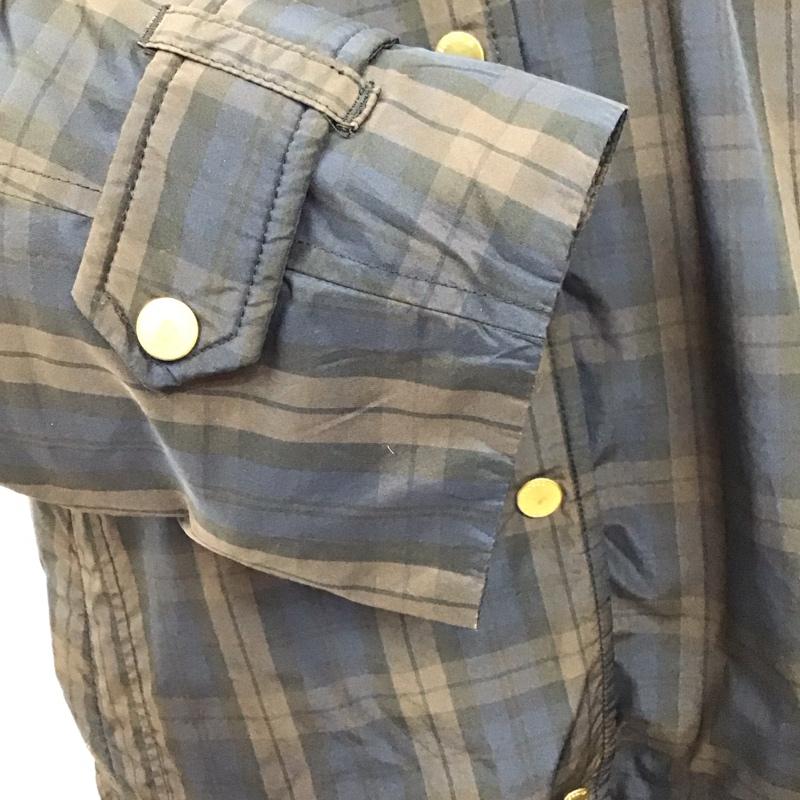 クロコダイル CROCODILE ジャケット、上着 ダウンジャケット 0304-27405 ダウンコート ハンティングジャケット LL チェック 茶 / ブラウン / X 紺 / ネイビー / レディース USED 古着 中古 10120603