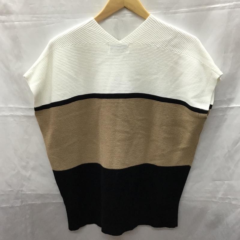 アズールバイマウジー AZUL BY MOUSSY ニット、セーター 半袖 250EAB70-128F ルーズパネルニットトップス 半袖カットソー ノースリーブカットソー FREE 無地 白 / ホワイト / X 黒 / ブラック / X 茶 / ブラウン / レディース USED 古着 中古 10109999
