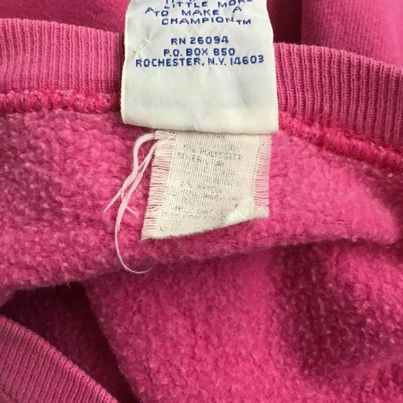 チャンピオン Champion トレーナー 長袖 長袖トレーナー スウェット リブ クルーネックカットソー 古着 90s L ロゴ、文字 桃 / ピンク / メンズ USED 古着 中古 10105573